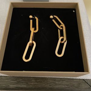 Burberry gold chain link earrings